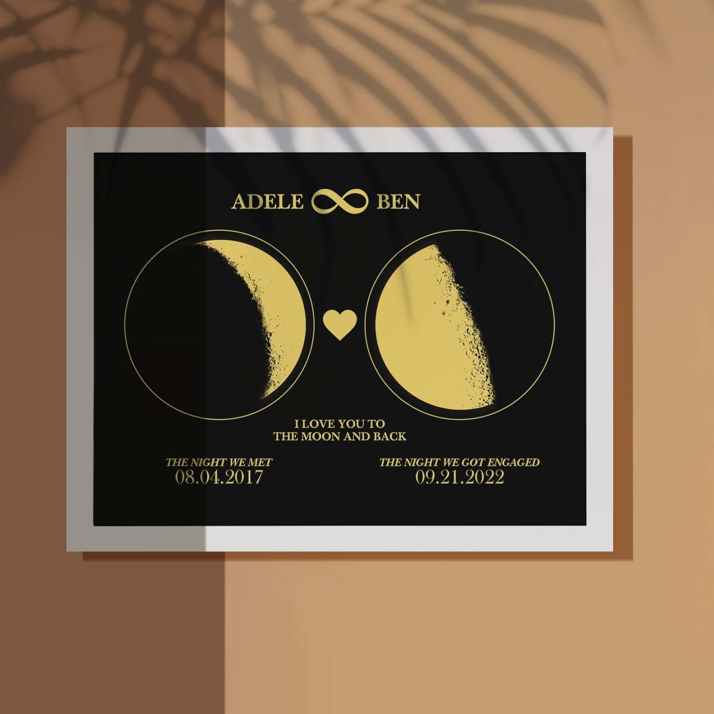 Custom Moon Phase Custom Couple Art Frame 2 Moon Phases Design - For Valentine's Day Gifts - makephotopuzzleuk