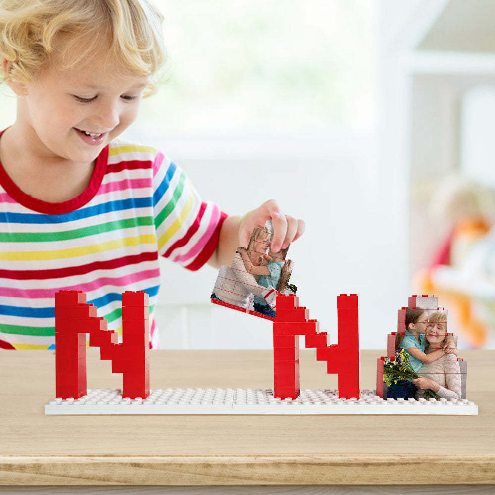 Personalized Nana Photo Building Brick Puzzles Photo Block Mother's Day Gifts - makephotopuzzleuk