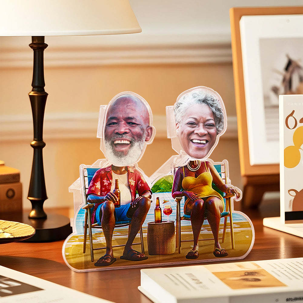 Personalized Face Dad and Mom Shaking Head Standee Gift for Dad and Mom - makephotopuzzleuk