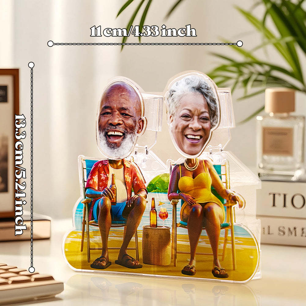 Personalized Face Dad and Mom Shaking Head Standee Gift for Dad and Mom - makephotopuzzleuk