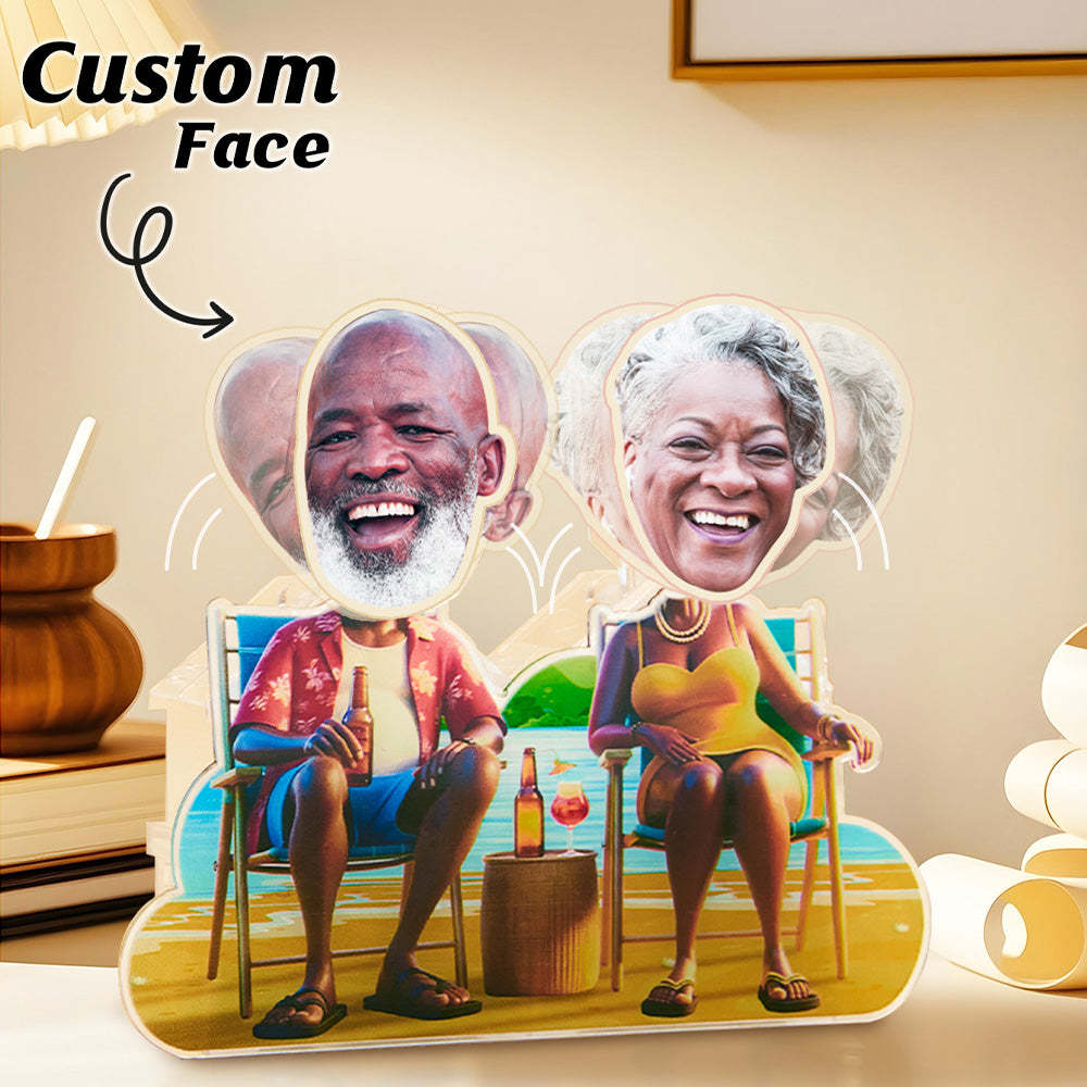 Personalized Face Dad and Mom Shaking Head Standee Gift for Dad and Mom - makephotopuzzleuk