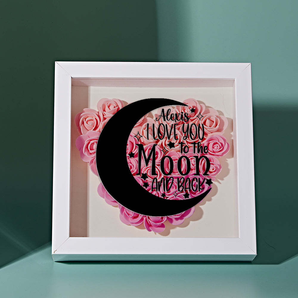 Custom Flower Shadow Box Personalized Moon Flower Shadowbox Frame Mother's Day Gift - makephotopuzzleuk
