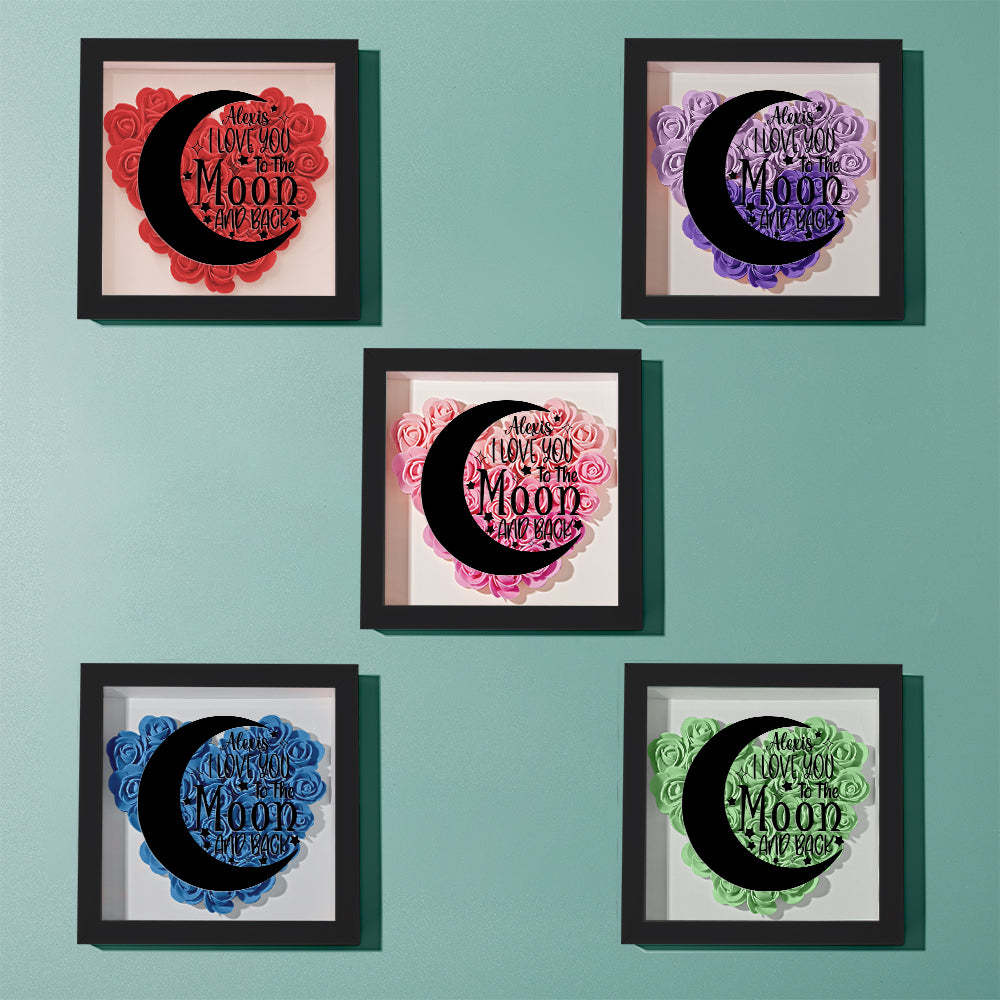 Custom Flower Shadow Box Personalized Moon Flower Shadowbox Frame Mother's Day Gift - makephotopuzzleuk