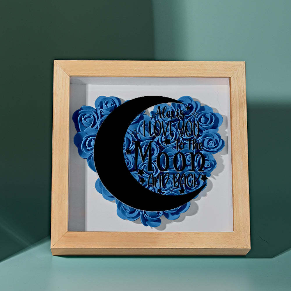 Custom Flower Shadow Box Personalized Moon Flower Shadowbox Frame Mother's Day Gift - makephotopuzzleuk