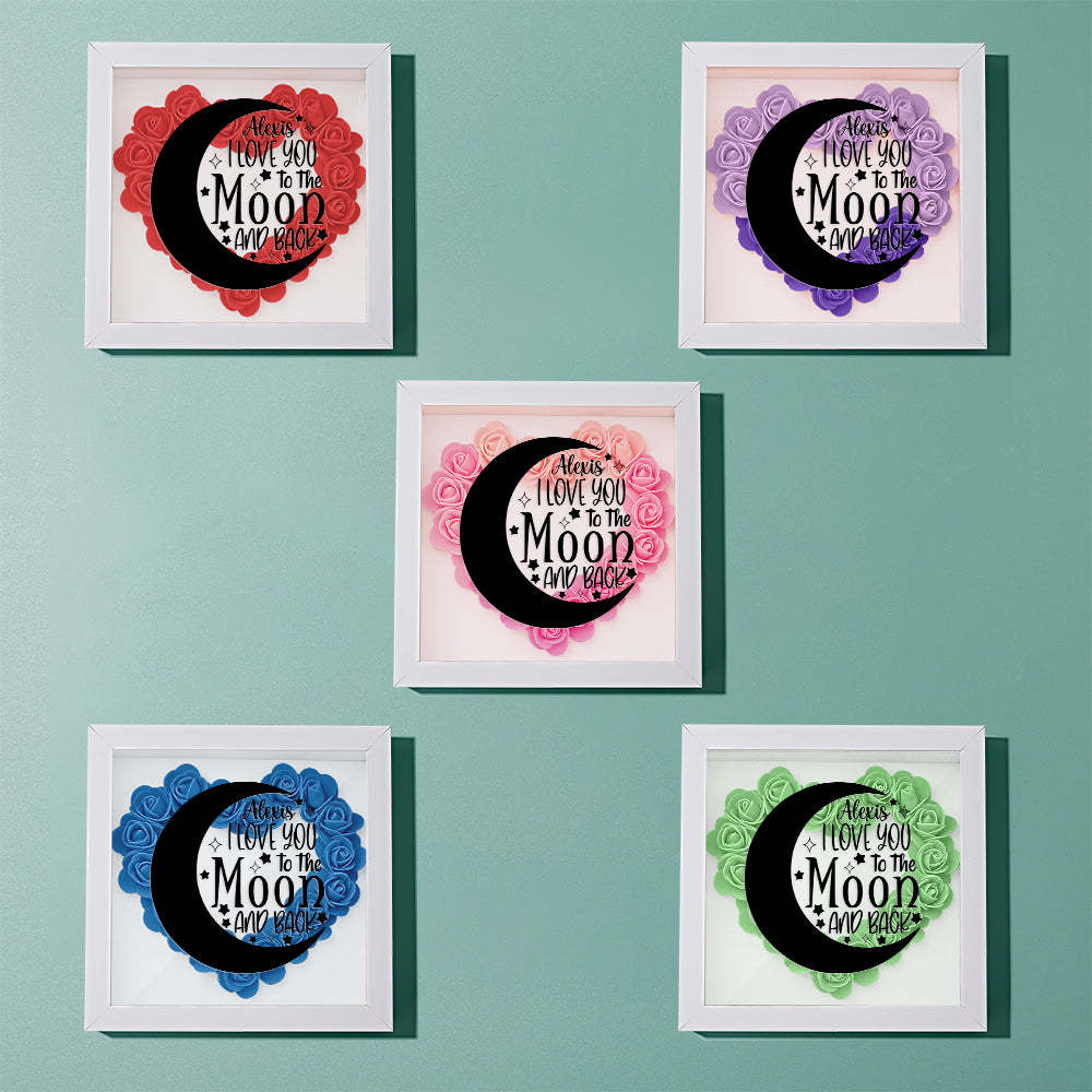 Custom Flower Shadow Box Personalized Moon Flower Shadowbox Frame Mother's Day Gift - makephotopuzzleuk