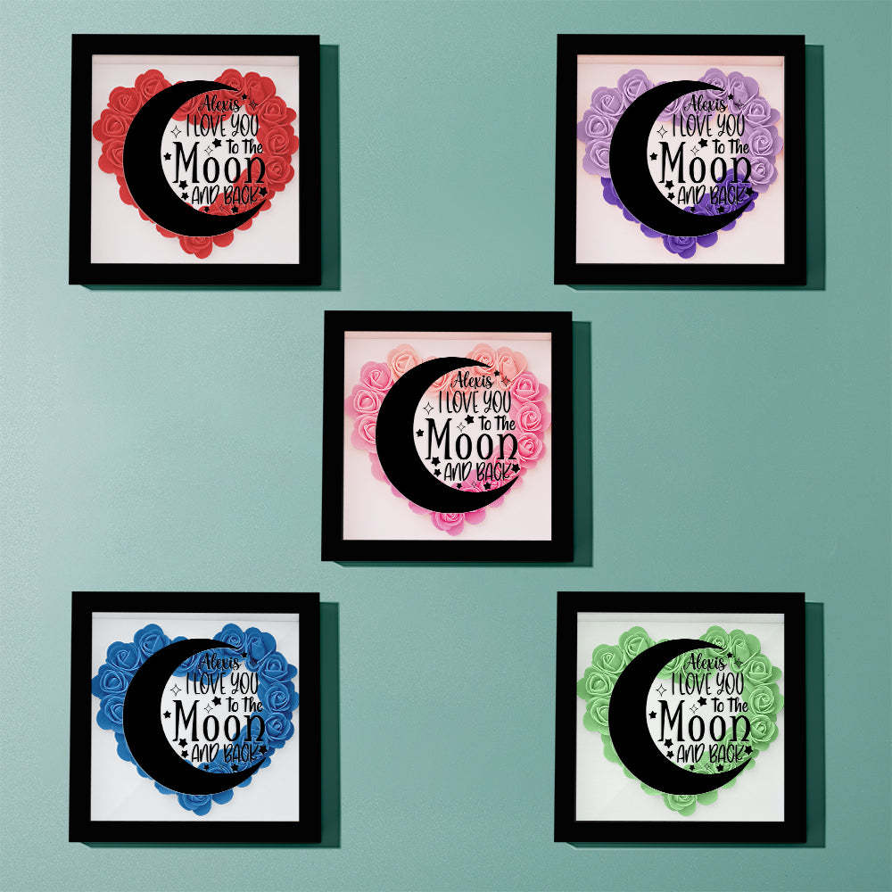Custom Flower Shadow Box Personalized Moon Flower Shadowbox Frame Mother's Day Gift - makephotopuzzleuk