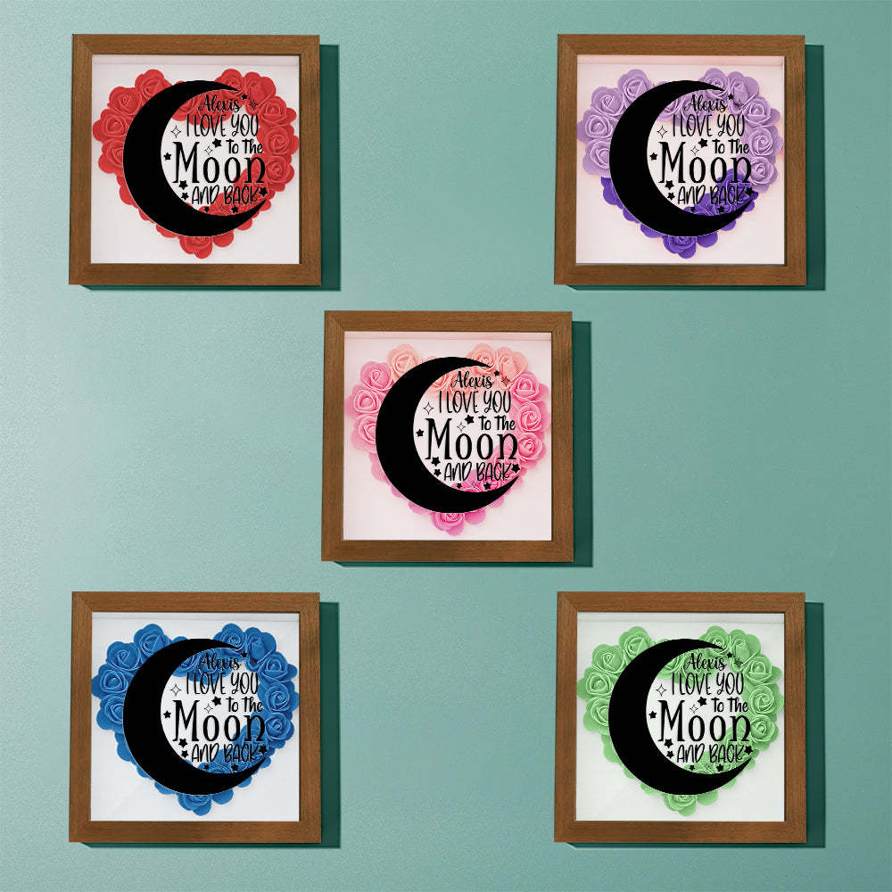 Custom Flower Shadow Box Personalized Moon Flower Shadowbox Frame Mother's Day Gift - makephotopuzzleuk