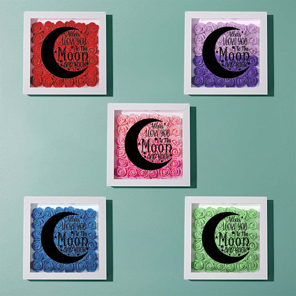 Custom Flower Shadow Box Personalized Moon Flower Shadowbox Frame Mother's Day Gift - makephotopuzzleuk