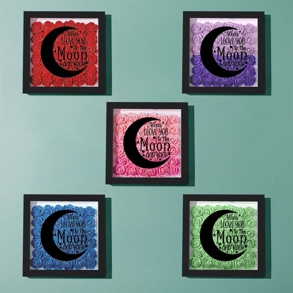 Custom Flower Shadow Box Personalized Moon Flower Shadowbox Frame Mother's Day Gift - makephotopuzzleuk