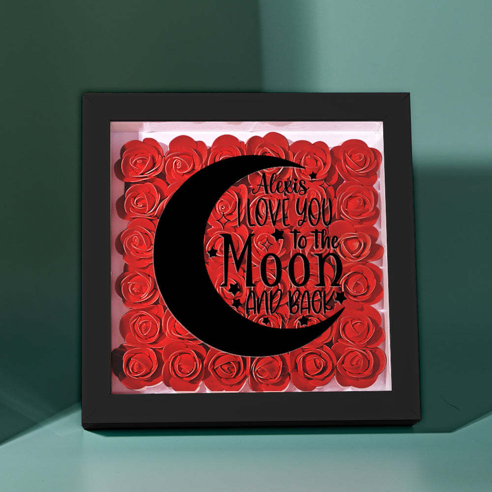 Custom Flower Shadow Box Personalized Moon Flower Shadowbox Frame Mother's Day Gift - makephotopuzzleuk