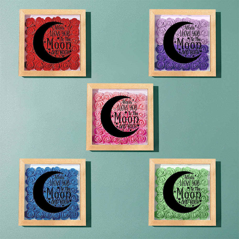 Custom Flower Shadow Box Personalized Moon Flower Shadowbox Frame Mother's Day Gift - makephotopuzzleuk