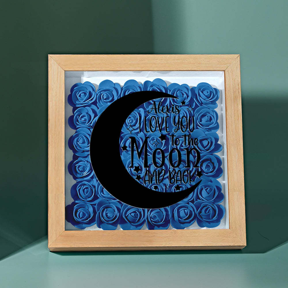 Custom Flower Shadow Box Personalized Moon Flower Shadowbox Frame Mother's Day Gift - makephotopuzzleuk