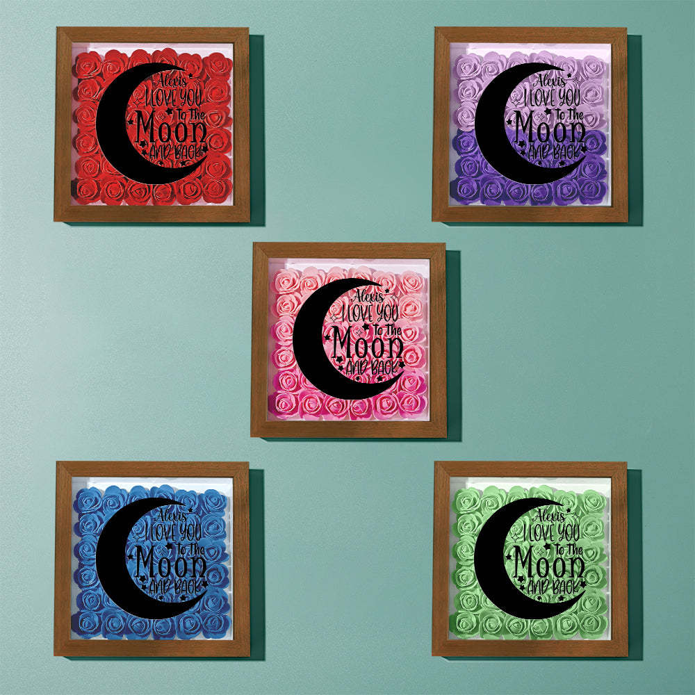 Custom Flower Shadow Box Personalized Moon Flower Shadowbox Frame Mother's Day Gift - makephotopuzzleuk