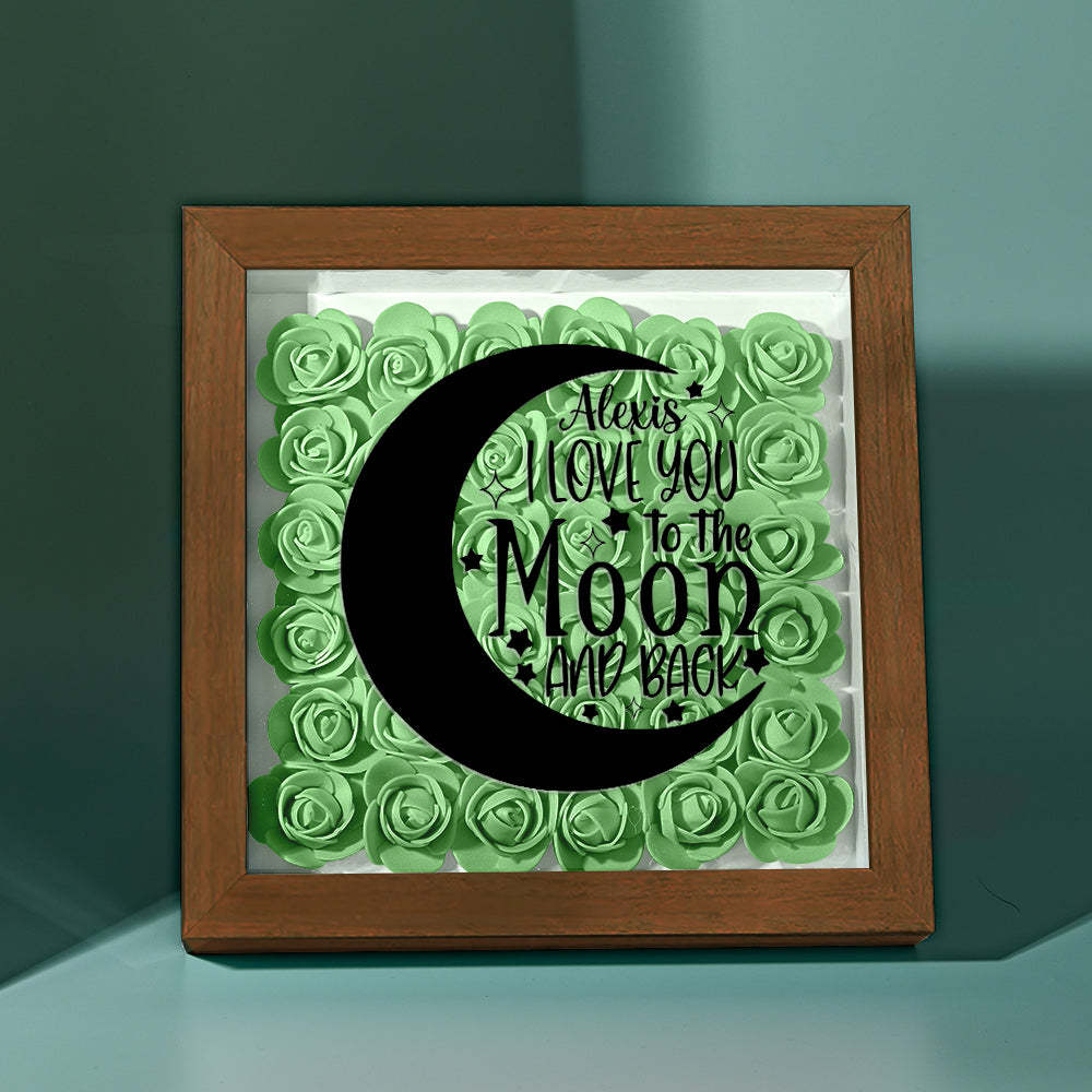Custom Flower Shadow Box Personalized Moon Flower Shadowbox Frame Mother's Day Gift - makephotopuzzleuk