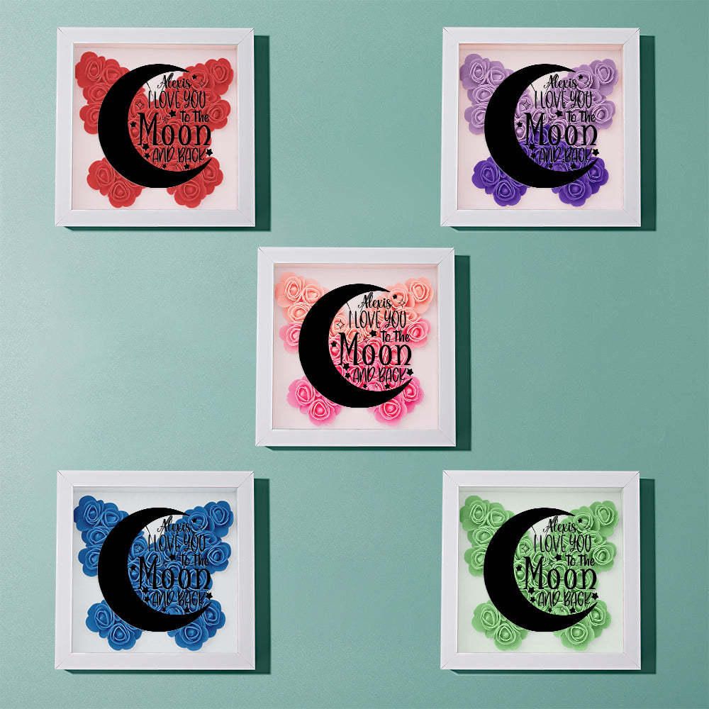 Custom Flower Shadow Box Personalized Moon Flower Shadowbox Frame Mother's Day Gift - makephotopuzzleuk