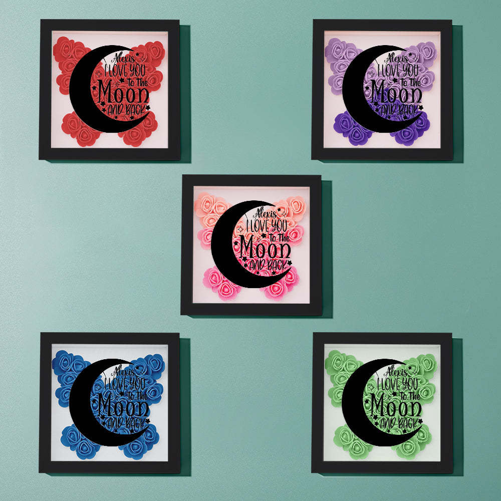 Custom Flower Shadow Box Personalized Moon Flower Shadowbox Frame Mother's Day Gift - makephotopuzzleuk