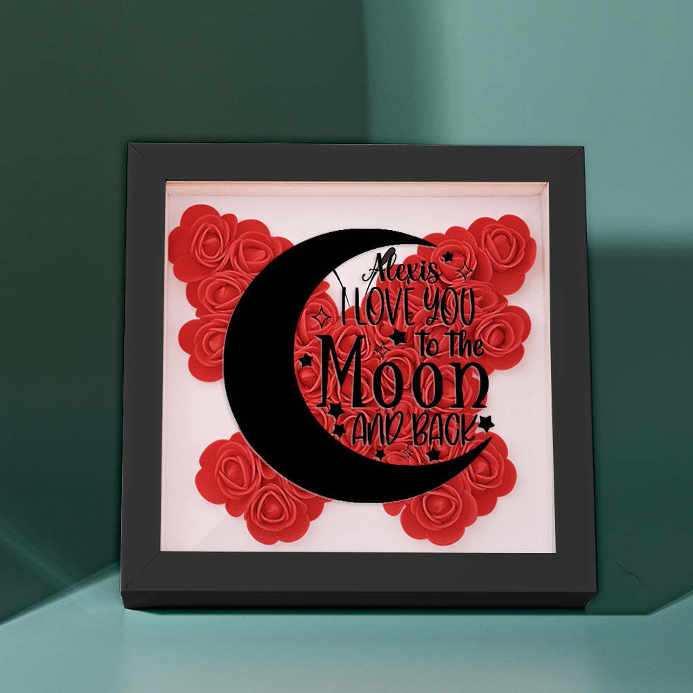 Custom Flower Shadow Box Personalized Moon Flower Shadowbox Frame Mother's Day Gift - makephotopuzzleuk