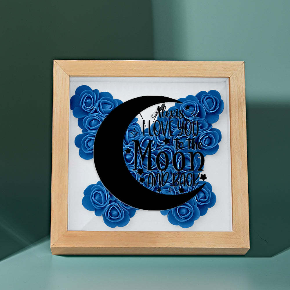 Custom Flower Shadow Box Personalized Moon Flower Shadowbox Frame Mother's Day Gift - makephotopuzzleuk