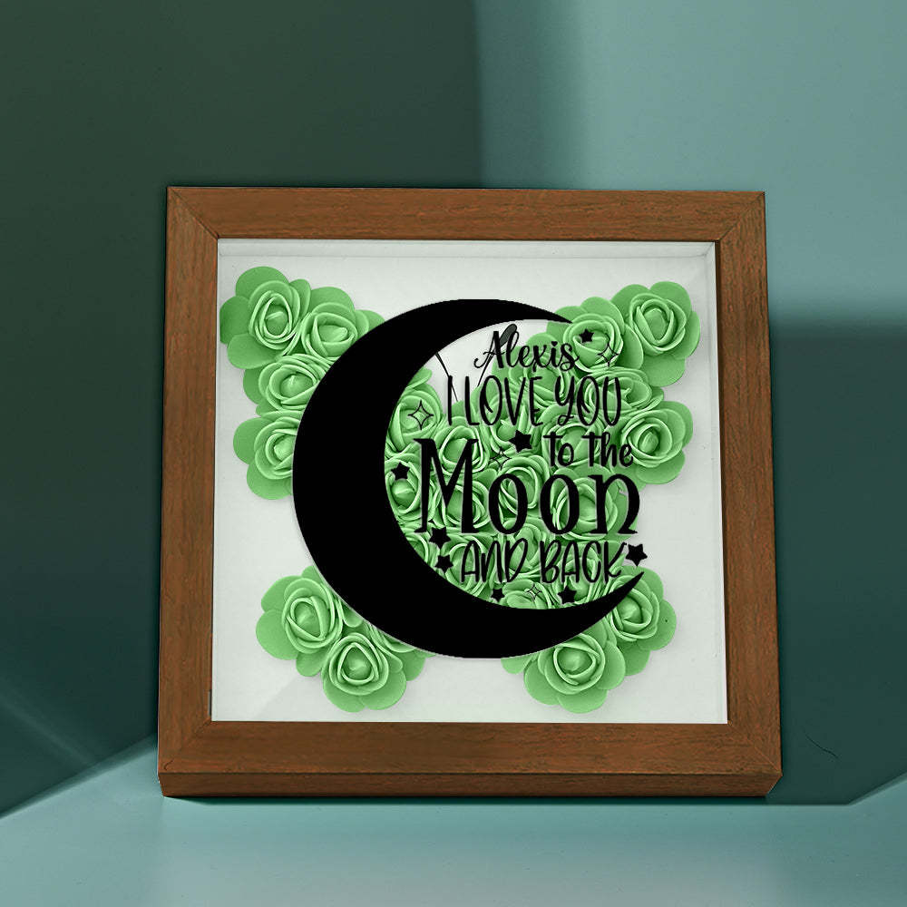 Custom Flower Shadow Box Personalized Moon Flower Shadowbox Frame Mother's Day Gift - makephotopuzzleuk