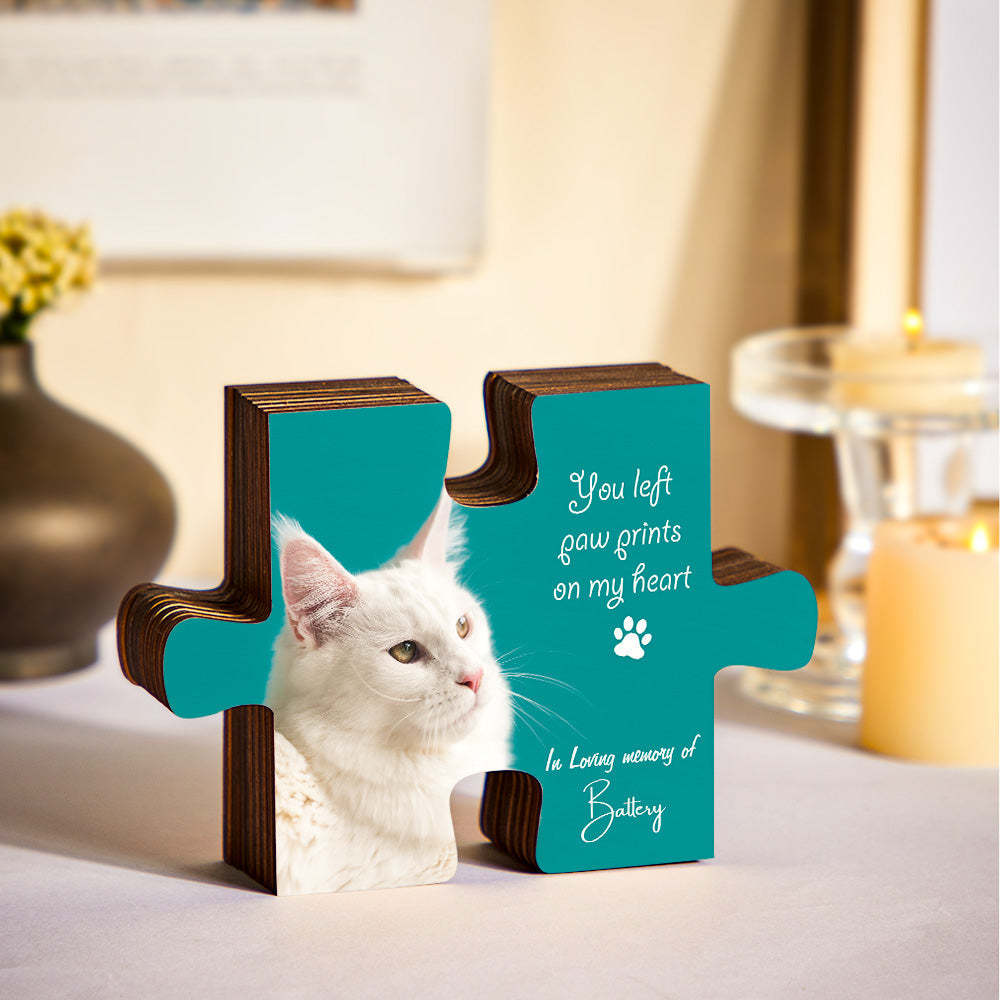Custom Pet Photo Text Jigsaw Frame Decoration Personalised Picture Memorial Frame - makephotopuzzleuk