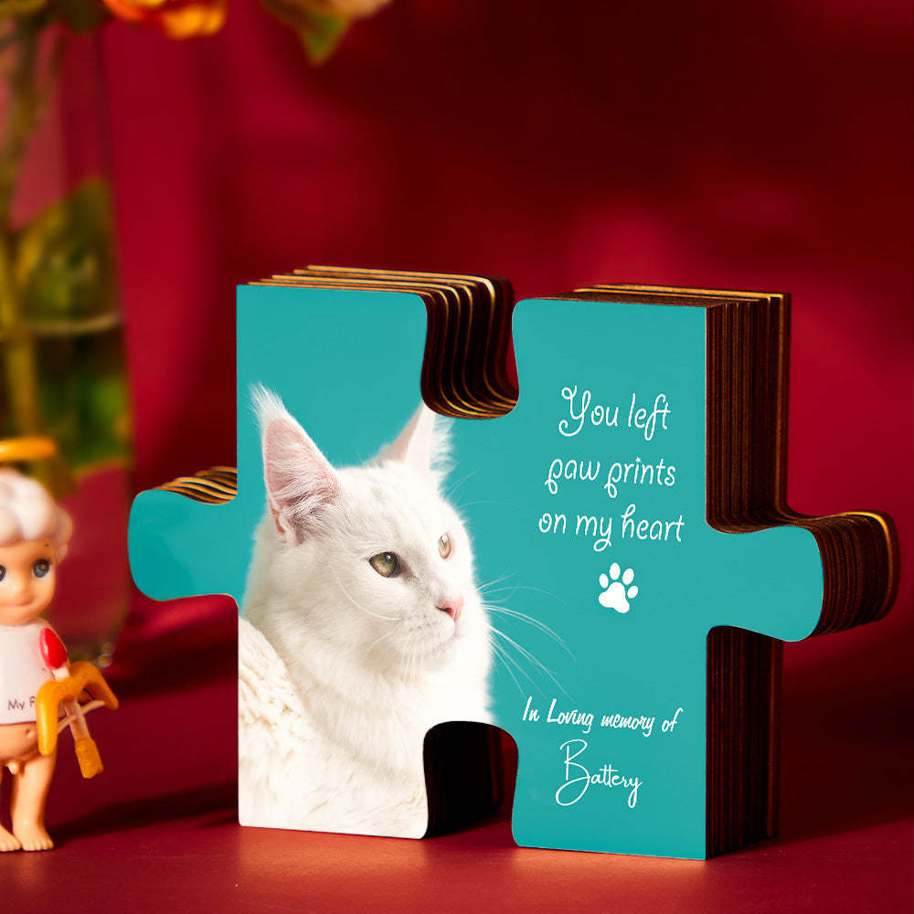 Custom Pet Photo Text Jigsaw Frame Decoration Personalised Picture Memorial Frame - makephotopuzzleuk