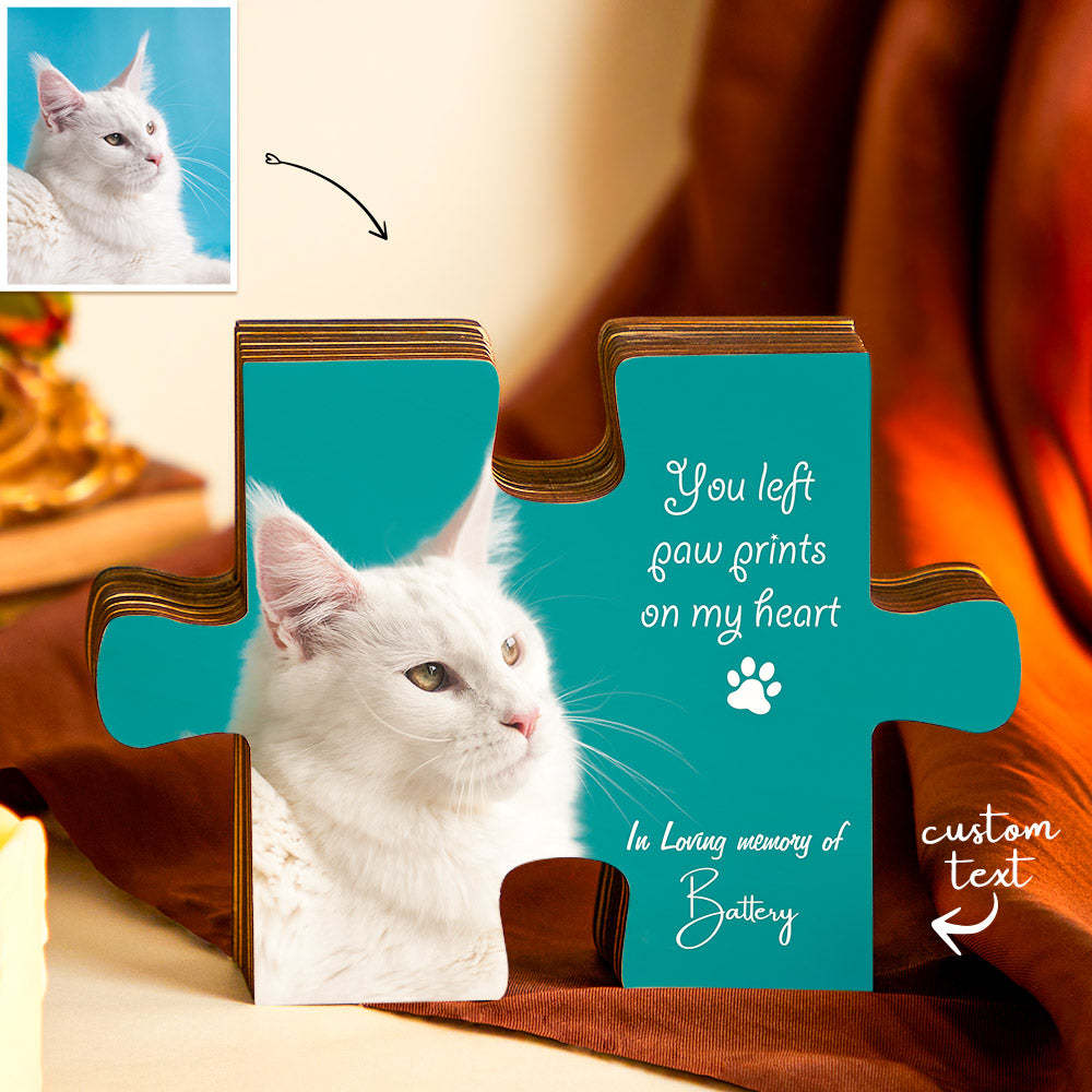 Custom Pet Photo Text Jigsaw Frame Decoration Personalised Picture Memorial Frame - makephotopuzzleuk