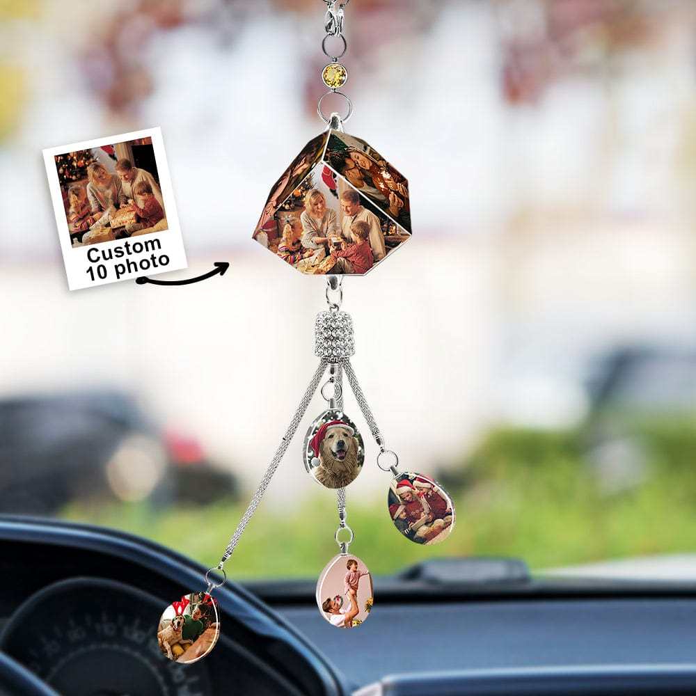 Custom Photo Car Hanging Ornaments Rearview Mirror Pendant Accessories Gifts for Friends Family Drivers - GiftLab