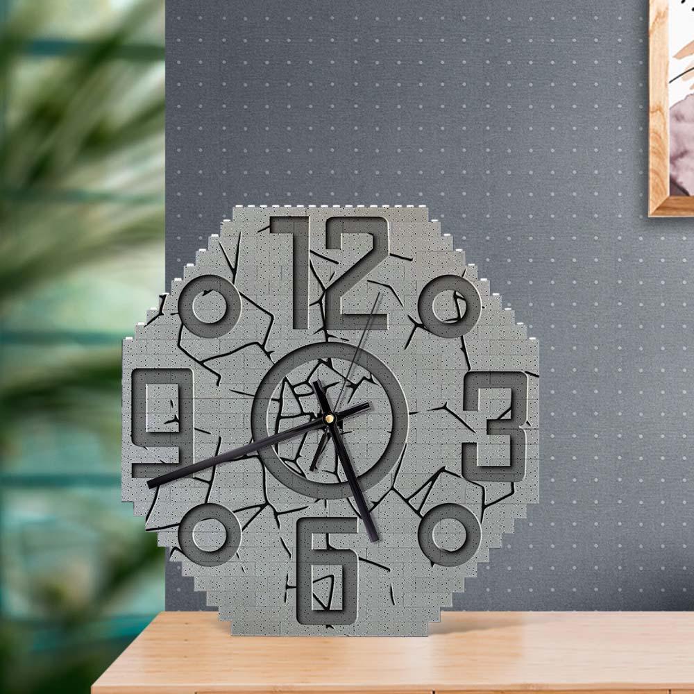 Artistic Building Block Wall Clock Fun Puzzle Decoration - makephotopuzzleuk