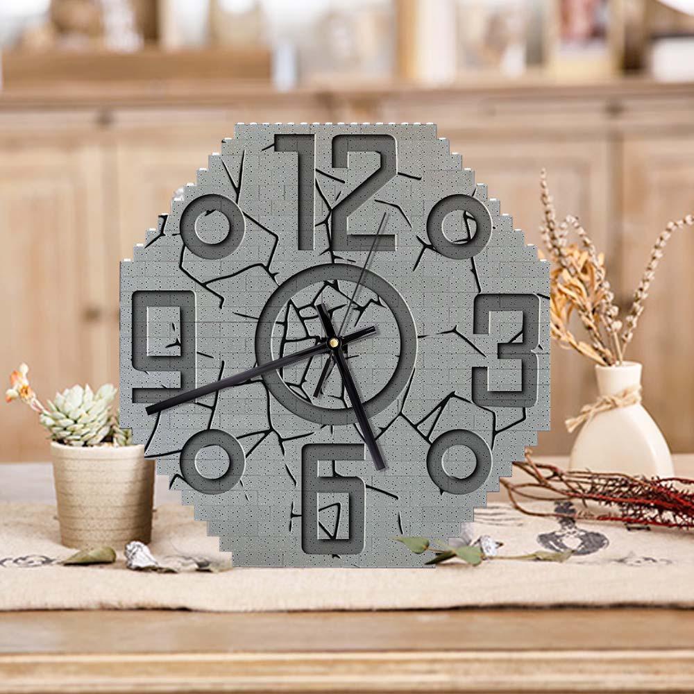 Artistic Building Block Wall Clock Fun Puzzle Decoration - makephotopuzzleuk