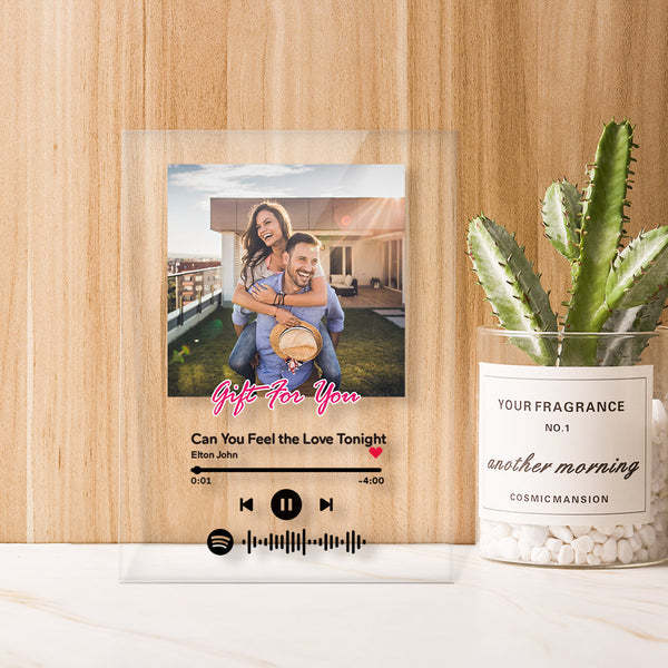 Custom Spotify Code Acrylic Keychain/Plaque/Night Light Personalised Song Engraved Gift For Lover - makephotopuzzleuk