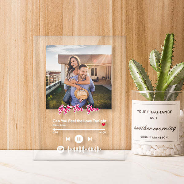 Custom Spotify Code Acrylic Keychain/Plaque/Night Light Personalised Song Engraved Gift For Lover - makephotopuzzleuk