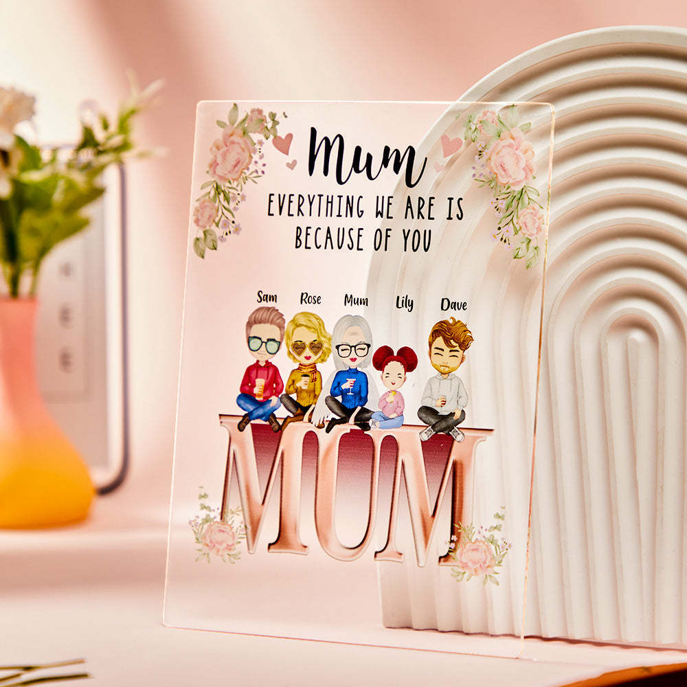 Personalised Acrylic Plaque Mother and Children Best Family
