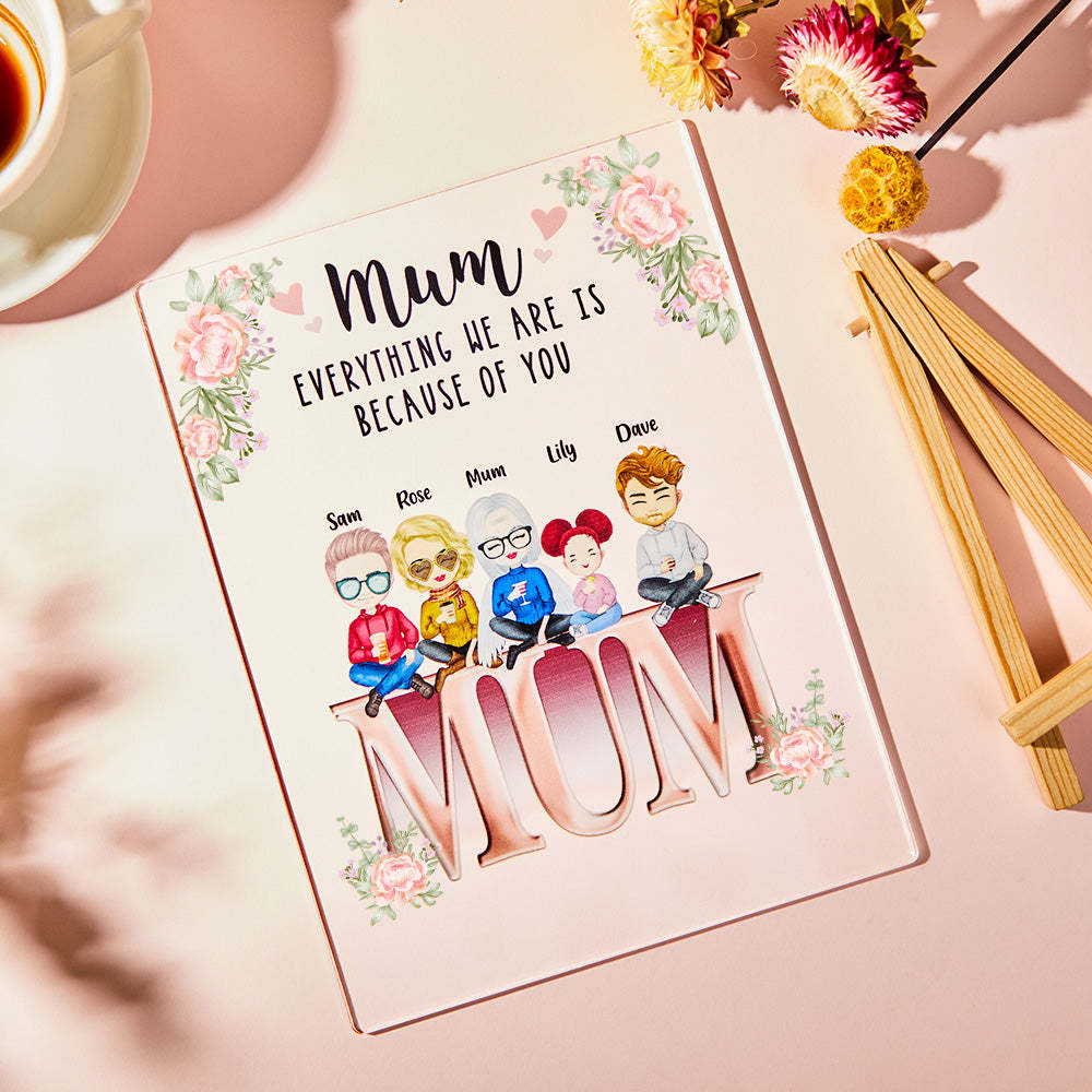 Personalised Acrylic Plaque Mother and Children Best Family