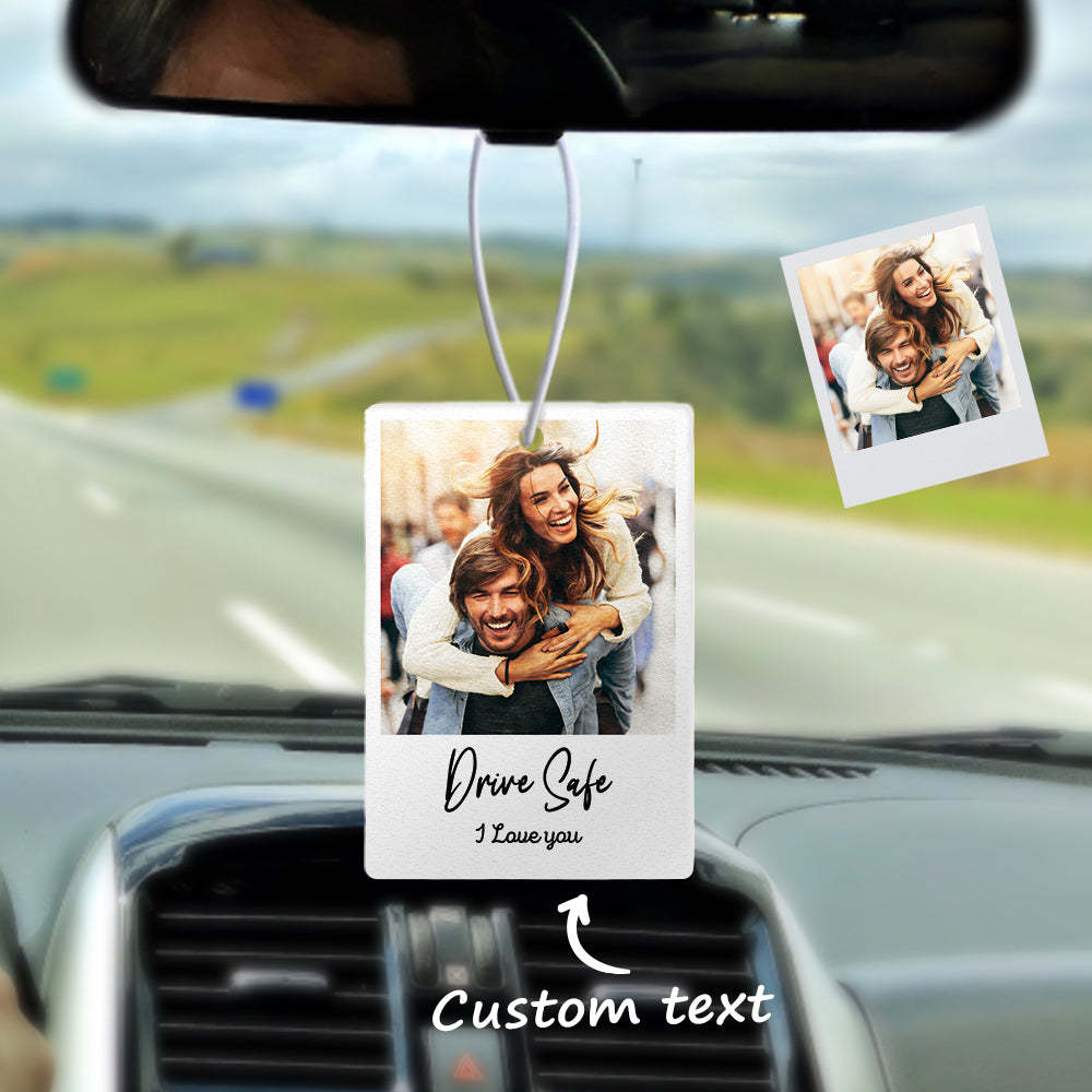 personalized Photo Car Air Freshener Rearview Mirror Ornament Air Freshener Drive Safe Gifts for Him - makephotopuzzleuk