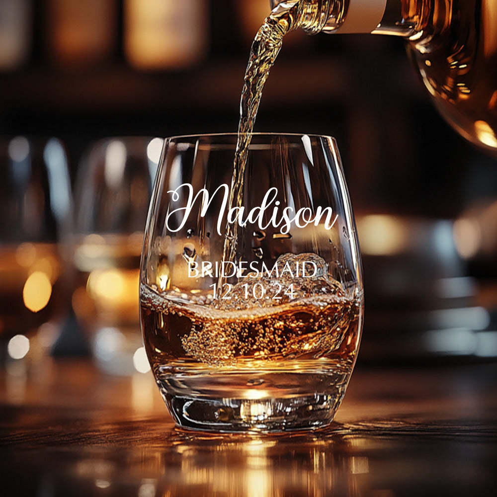 Personalized Name Red Wine Glass Bridal Party Gifts - makephotopuzzleuk