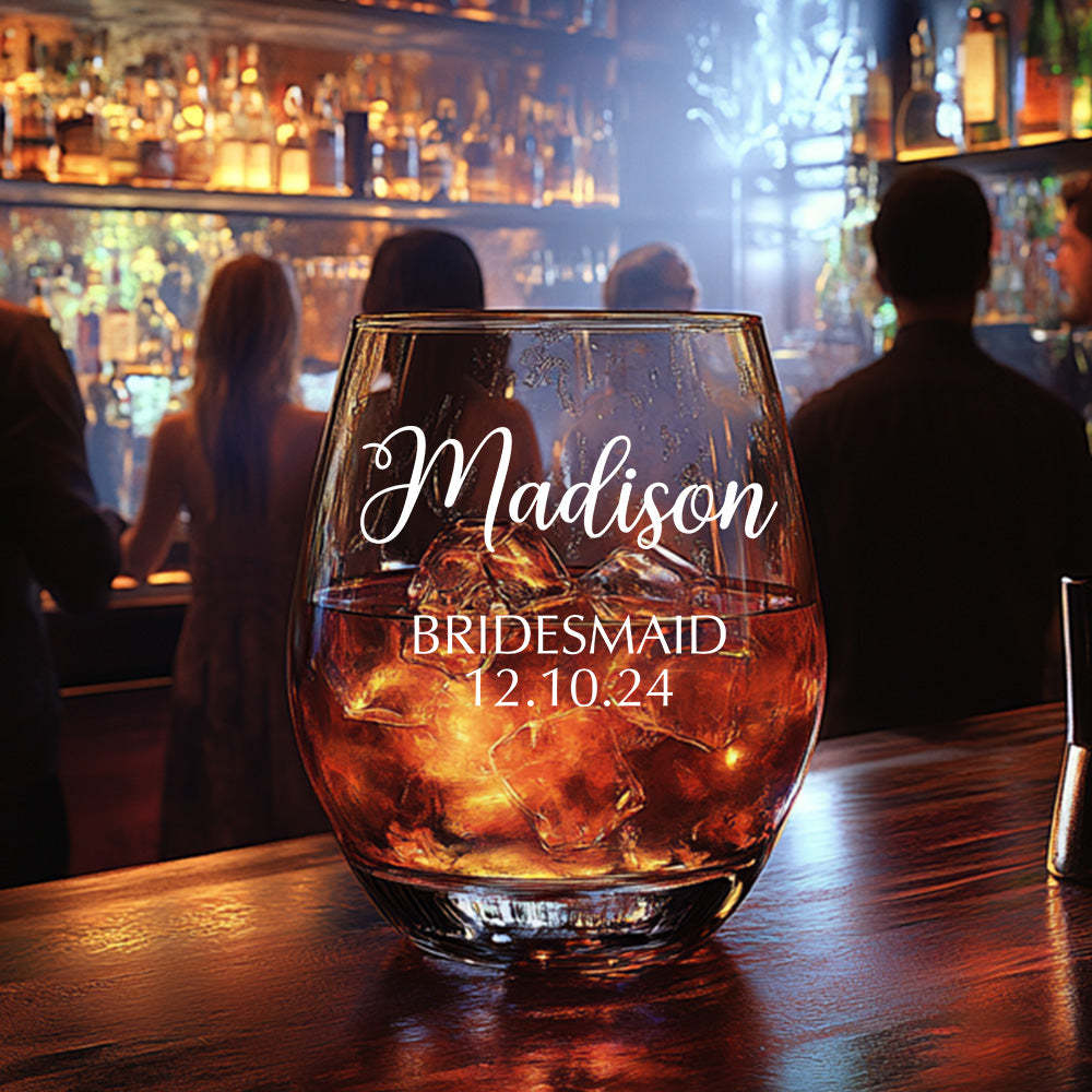 Personalized Name Red Wine Glass Bridal Party Gifts - makephotopuzzleuk