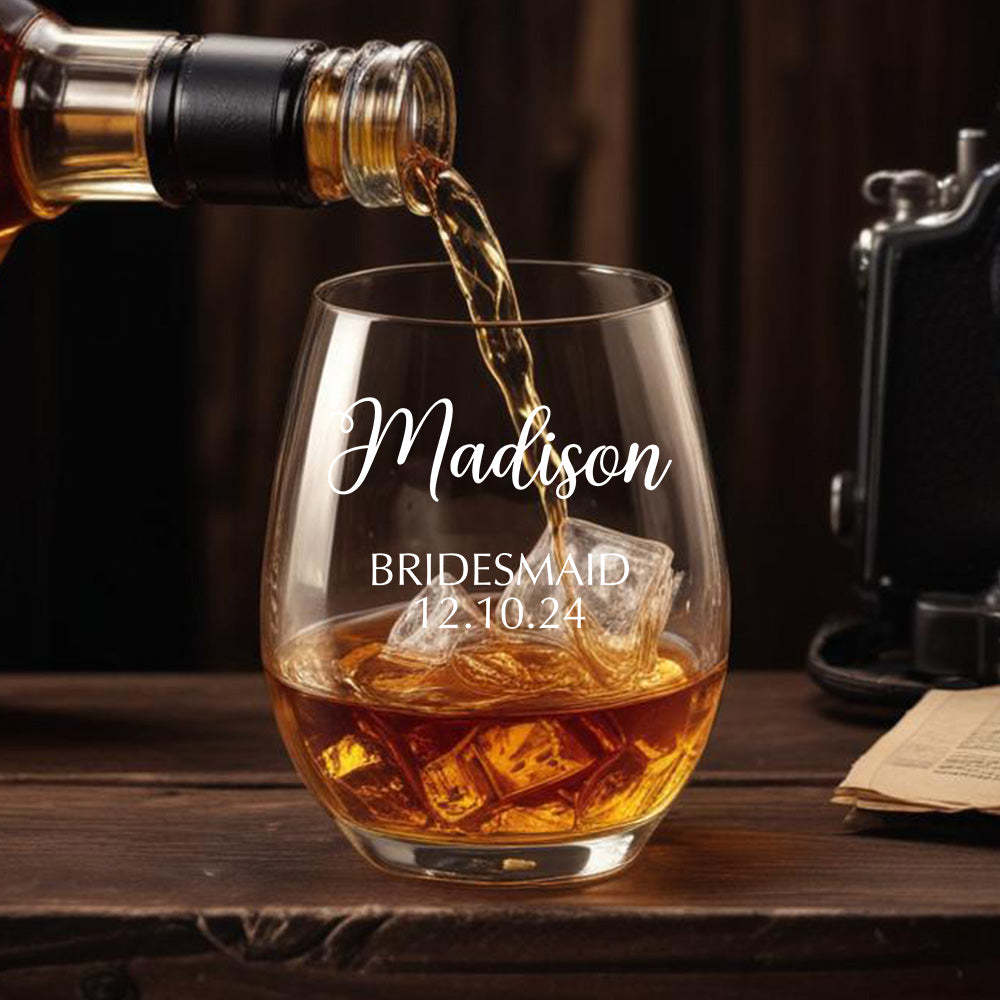 Personalized Name Red Wine Glass Bridal Party Gifts - makephotopuzzleuk