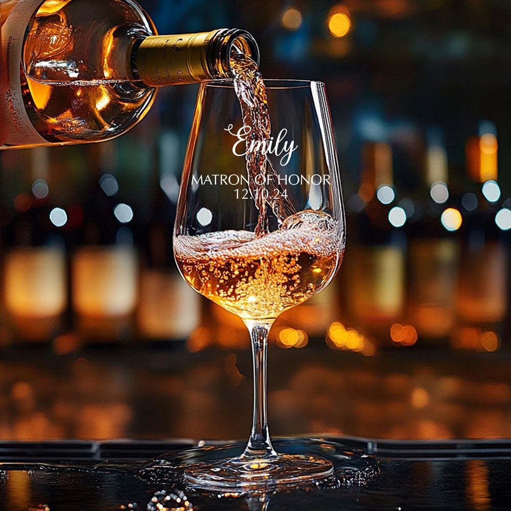 Personalized Name Red Wine Glass Bridal Party Gifts - makephotopuzzleuk