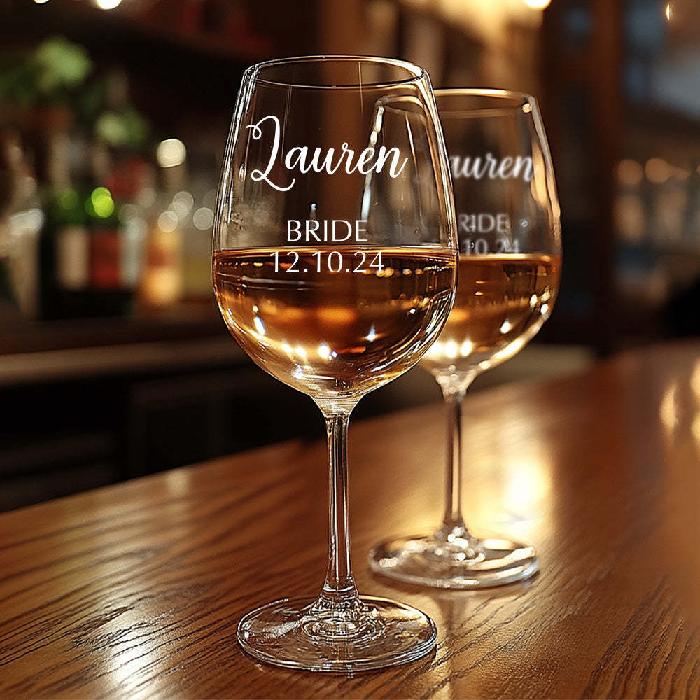 Personalized Name Red Wine Glass Bridal Party Gifts - makephotopuzzleuk