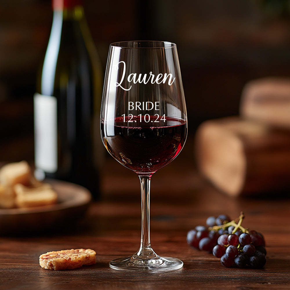 Personalized Name Red Wine Glass Bridal Party Gifts - makephotopuzzleuk