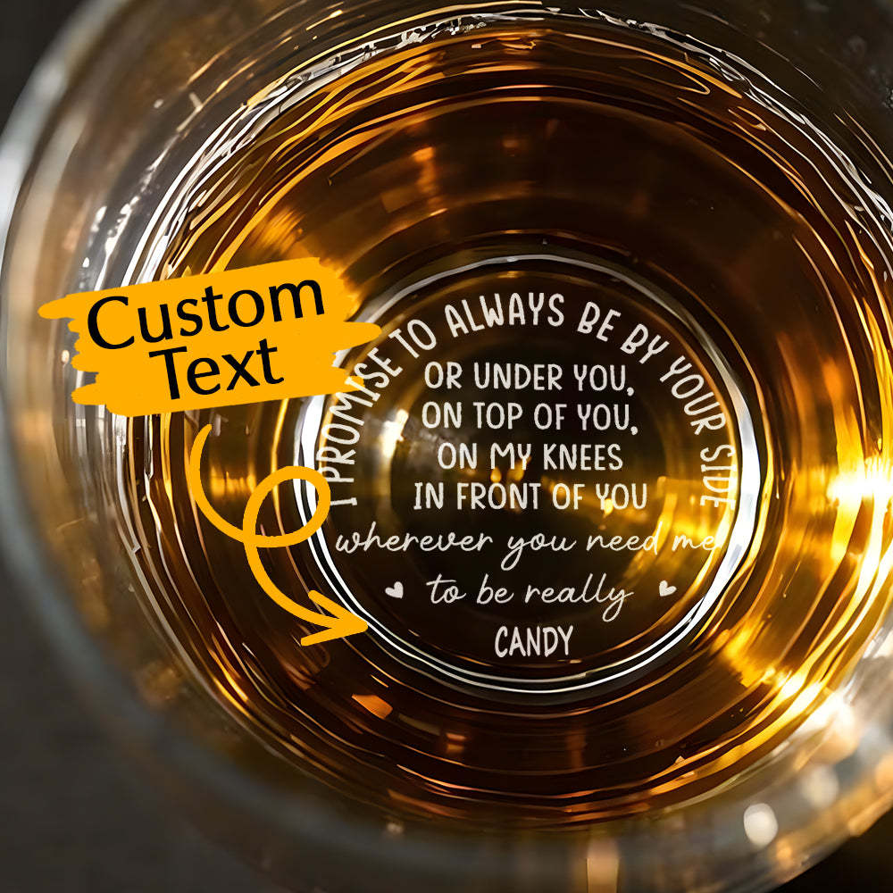 Personalized Whiskey Glass I Promise To Always Be By Your Side Whiskey Rocks Glass Gift for Husband or Boyfriend - makephotopuzzleuk