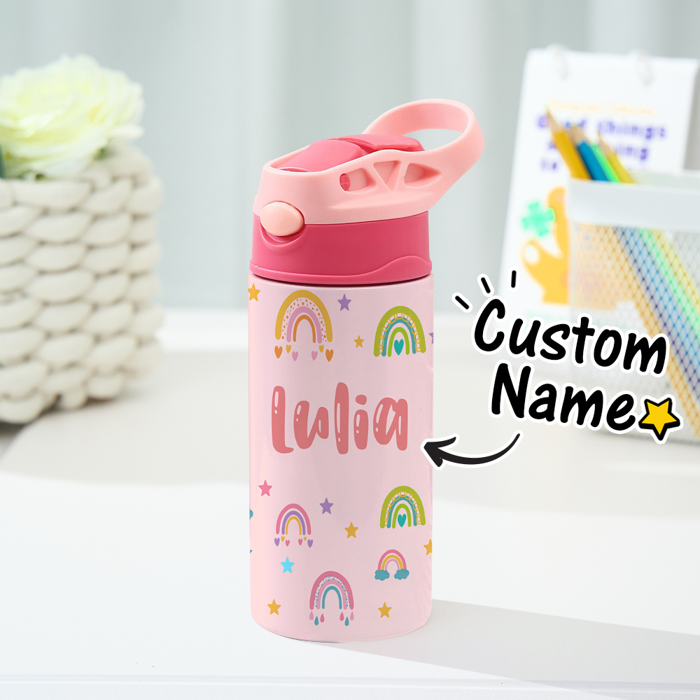 Custom Name Printed Kids Cute Water Bottle - Personalized Back To School Gifts For Kids - makephotopuzzleuk