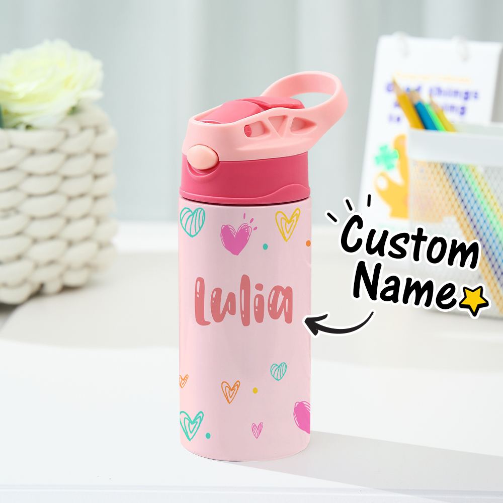 Custom Name Printed Kids Cute Water Bottle - Personalized Back To School Gifts For Kids - makephotopuzzleuk