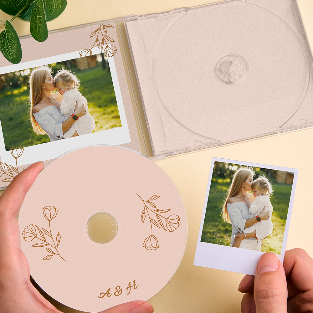 Custom CD Mixtap With Custom 5/10/16 Songs Photo CD & Jewel Case Gift For Her