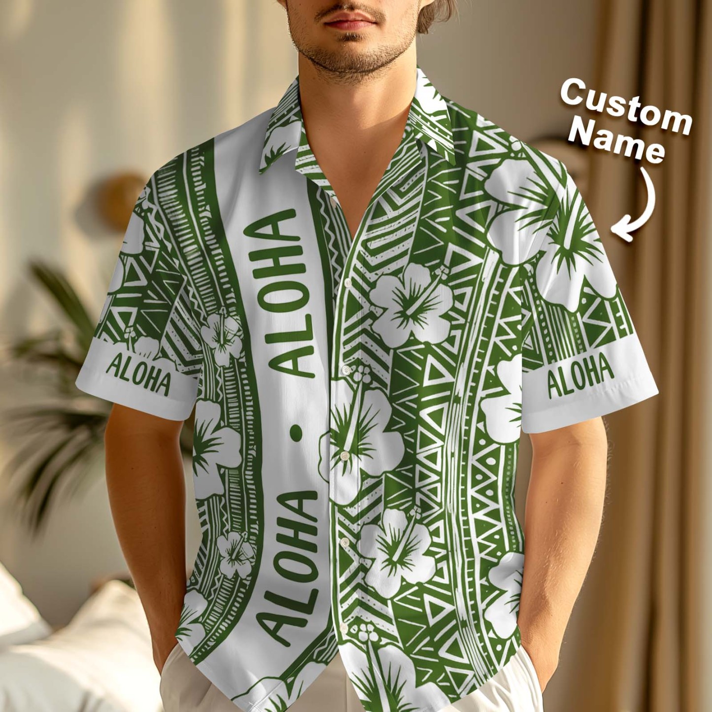 Custom Engraved Flowers Shirt Personalized Name Hawaiian Shirt Gift To Him - makephotopuzzleuk