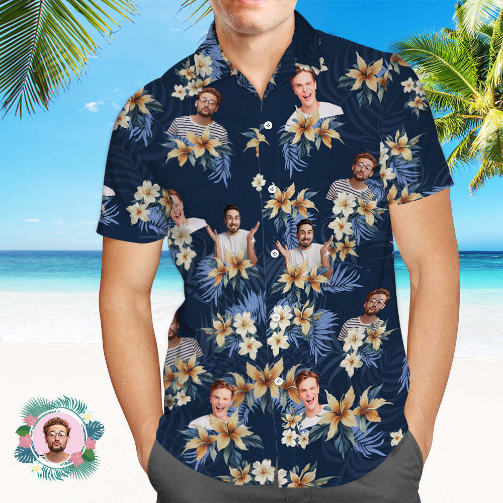 Custom Vintage Hawaiian Shirts With 1-3 Photos Custom Button-down Shirts - makephotopuzzleuk