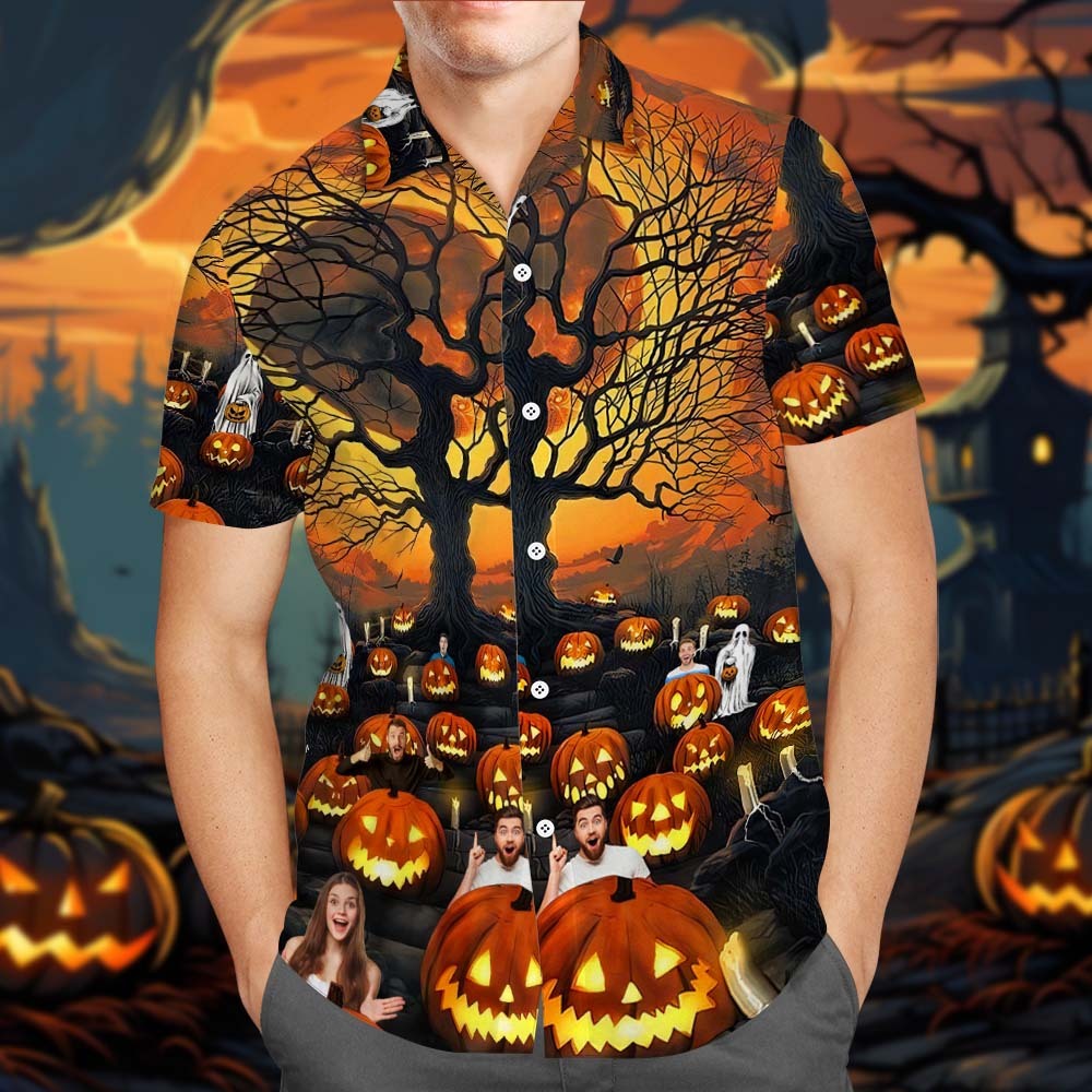 Custom Photo Pet Hawaiian Shirt Halloween Shirt - makephotopuzzleuk