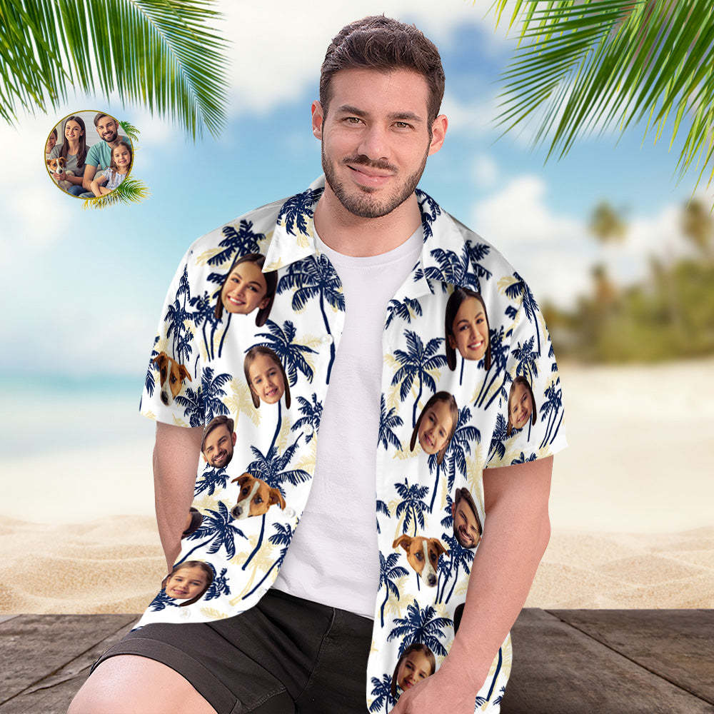 Custom Hawaiian Shirt with Face, Custom Hawaiian Shirt for Men Women, Personalized Hawaiian Shirt, Picture Hawaiian Shirt, Gift for Dad - makephotopuzzleuk