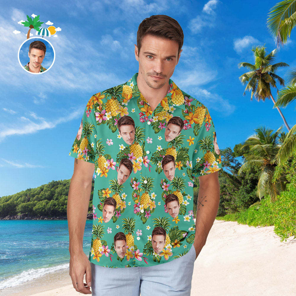 Custom Photo Hawaiian Shirt Men's Popular All Over Print Hawaiian Beach Shirt Holiday Gift - Playing Card