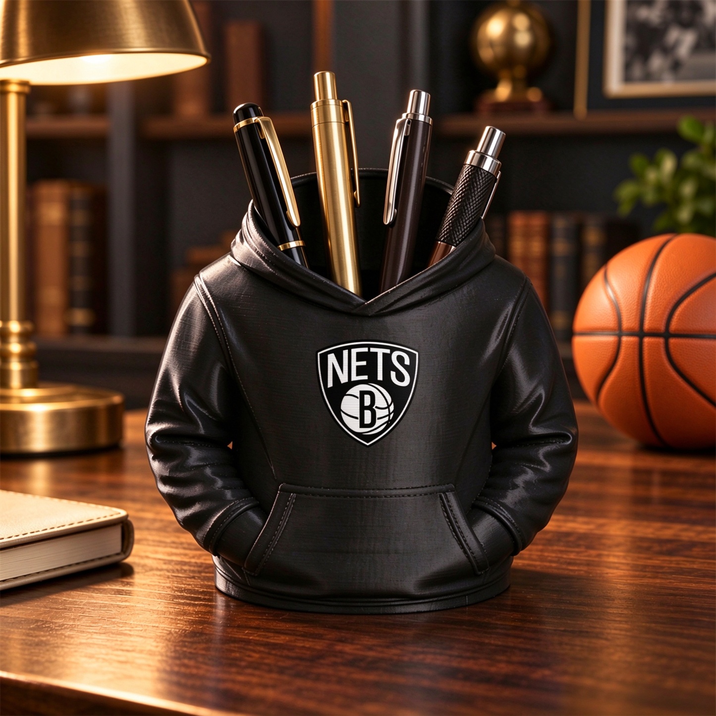 Basketball Hoodie Desk Organizer, Pen Pencil and Utensil Holder Fan Gift - makephotopuzzleuk